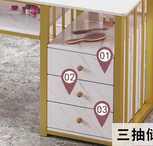 2025Nail Salon Rectangular <b>Makeup</b> <b>Table</b> Girl Nail <b>Table</b> Modern <b>Light</b> Luxury Double-layer Set - Product Image 5