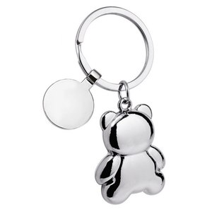 Llavero de Oso Blanco con Logotipo Personalizado, Material de Goma, Sin Caja - Product Image 3