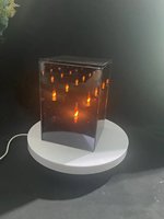 Bougie LED avec miroir infini en verre - Effet de flamme vacillante sans flamme, lumière décorative en forme de tunnel