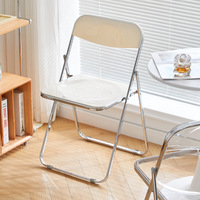 Chaise de fête empilable moderne portable, chaise pliante transparente pour restaurant, chaises pliantes en acrylique transparent