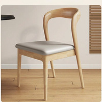 Chaise de Salle à Manger en Bois Massif de Style Italien avec Dossier, Design Moderne, Mobilier Assorti pour Table à Manger Simple