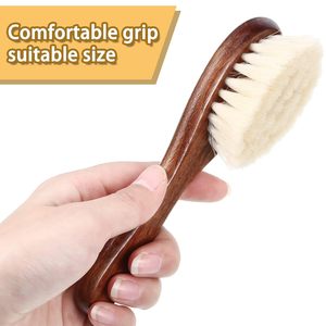 Cepillo para Barba de Hombre, Cepillo para Despeinar el Cuello, Herramienta de Limpieza y Cuidado, Barba Suave con Mango de Madera para Barbería - Product Image 4