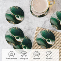 Dessous de verre en céramique Boisson absorbante en liège Joli design Ensemble de sous-verres personnalisés Ensemble de supports Sous-verres en céramique vierges