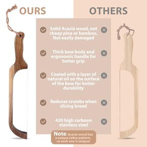 Cuchillo <span class=keywords><strong>de</strong></span> madera marrón oscuro para pan <span class=keywords><strong>de</strong></span> masa madre, cortador <span class=keywords><strong>de</strong></span> pan <span class=keywords><strong>de</strong></span> madera fácil <span class=keywords><strong>de</strong></span> usar, tipo sierra <span class=keywords><strong>de</strong></span> arco, para cortes caseros. - Product Image 5