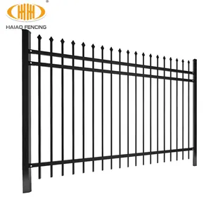 Cheap vandal-proof heavy duty powder coated metal steel fence with posts all set