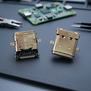 Connecteur USB 3.1 Type C Femelle Ariba Technology SMT à Angle Droit, Étanche, Coque en Acier, Contact en Étain, Durabilité 10000, Haute Température - Product Image 3