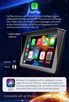 Radio Portátil Multimedia Inalámbrica BQCC de 7 Pulgadas con Carplay, Android Auto, FM, Alta Resolución HD, Reproductor de Películas con Control Remoto/SWC