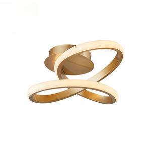 Groothandel Scandinavische Licht Luxe Dimbare Plafondlamp Modern 1-Licht Gouden LED Plafondlamp voor Woonkamer Slaapkamer - Product Image 1