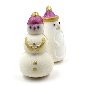 Bombes de bain au sel de soda biologique personnalisées en gros OEM, faites à la main, petit bonhomme de neige, cadeaux de Noël de luxe, cadeaux de bain écologiques - Product Image 1