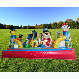 Gran exterior comercial inflable dibujos animados perro patrulla rebote <span class=keywords><strong>casa</strong></span> niños cumpleaños fiesta tobogán castillo hinchable - Product Image 1