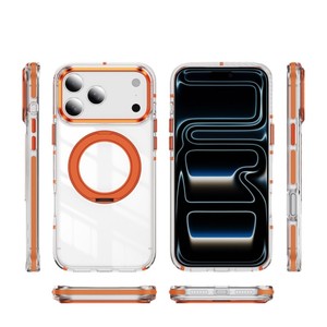 Funda transparente para teléfono móvil Senyork con marco metálico de colores de alta calidad y soporte magnético para iPhone 17 Pro Max - Product Image 2