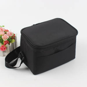 समायोज्य हैंडल काले कंधे के कूलर बैग को इन्सुलेट करने योग्य पुनः प्रयोज्य जिपर दोपहर का भोजन बैग - Product Image 2