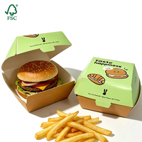   Boîte à hamburger pliable personnalisée, boîte d'emballage alimentaire et cadeau de fête avec motif et couleur personnalisés