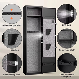 Caja Fuerte <span class=keywords><strong>para</strong></span> Pistola de Acceso Rápido, Cerradura Digital Electrónica, Almacenamiento Táctico de Acero, Montaje en Pared, Capacidad <span class=keywords><strong>para</strong></span> 3-4 Armas, <span class=keywords><strong>para</strong></span> <span class=keywords><strong>Defensa</strong></span> <span class=keywords><strong>del</strong></span> <span class=keywords><strong>Hogar</strong></span> - Product Image 4