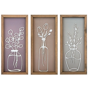 Decorazione Murale Floreale in Legno, <span class=keywords><strong>Quadro</strong></span> Botanico Incorniciato, Insegna Decorativa in Legno per Casa e <span class=keywords><strong>Cucina</strong></span>, Dipinti Paesaggistici Vintage Stile Fattoria - Product Image 6