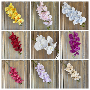 Fleurs d'orchidées 9 têtes, <span class=keywords><strong>orchidée</strong></span> papillon en soie Phalaenopsis pour la décoration de la <span class=keywords><strong>maison</strong></span>, de mariage et de fête, élégante composition florale artificielle - Product Image 4