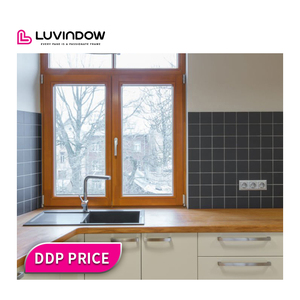 Modern High-Performance Ventilated Aluminum Clad Wood Casement Garden Window Louver Magnetic Screen For Kitchen For Graphic - Product Image 1