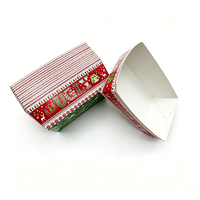 Barquette alimentaire en papier couché imprimée sur mesure, boîte écologique pour snacks, aliments frits et emballages festifs saisonniers