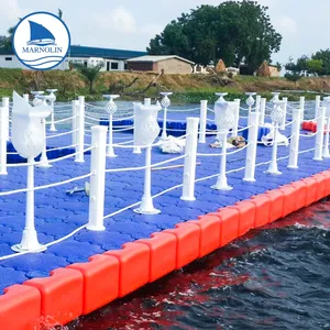 Suministros marinos flotador de pesca de verano HDPE venta al por mayor Durable doble muelle flotante plataformas flotantes