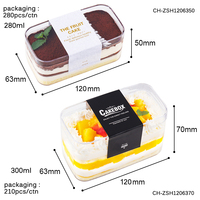 Boîte à Gâteau et Dessert Tiramisu Transparente Populaire 280/300 ml, Récipient d'Emballage Tiramisu de Haute Qualité, Boîte à Biscuits en Plastique Personnalisée