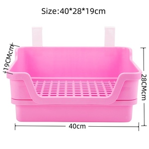 Grande litière pour lapins, chinchillas, furets, galesaurs, hérissons et petits animaux – Toilette d'angle en plastique durable - Product Image 6