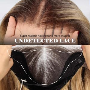 Wig Rambut Asli 13x6 HD Lace Front 24 Inch untuk Highlight Pirang, Rambut Keriting Panjang Berlapis, Natural Density Hairline, Tanpa Lem - Product Image 4