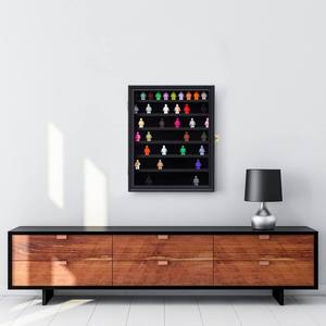 Vitrine de figurines d'<span class=keywords><strong>action</strong></span> miniatures 92% transparent protégé contre les UV anti-décoloration grande armoire murale noire pour figurines - Product Image 5