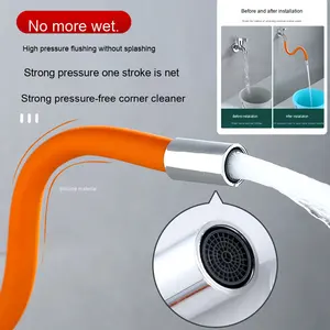 Pièces de cuisine pour appareils de blanchisserie Tube d'extension de <span class=keywords><strong>robinet</strong></span> anti-éclaboussures universel en plastique Accessoires de lavage en forme de pliage manuel - Product Image 1