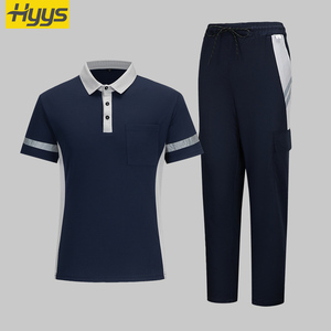 Mono de <span class=keywords><strong>trabajo</strong></span> de poliéster transpirable antiestático personalizado para <span class=keywords><strong>hombre</strong></span>, polos reflectantes de manga corta, pantalones, uniformes de <span class=keywords><strong>trabajo</strong></span> cómodos - Product Image 6