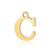 Pendentif Alphabet en acier inoxydable doré Pendentif lettre A-Z en métal pour la fabrication de colliers et de bracelets de bijoux à bricoler soi-même