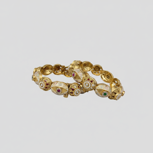 Women's Indian Traditional Gold Plated Engraved Copper <b>Bangles</b> <b>Set</b> High Quality for Wedding Anniversary Gift Party Occasions - Product Image 2