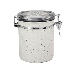 กล่องจัดเก็บเมล็ดกาแฟสแตนเลสหินอ่อนพร้อมฝาปิดสุญญากาศ - Product Image 4