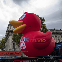 Mascotte gonflable de canard rouge personnalisé géant gonflable pour affichage de l'eau Décoration promotionnelle d'événements en plein air
