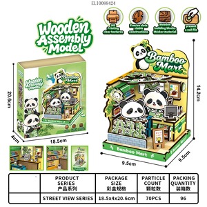Panda Bamboo Mart Tienda de Dulces de Conejos, Maqueta de Madera para Armar, Rompecabezas Educativo DIY, Juguete de Construcción, Adorno de Escritorio, Regalo - Product Image 4