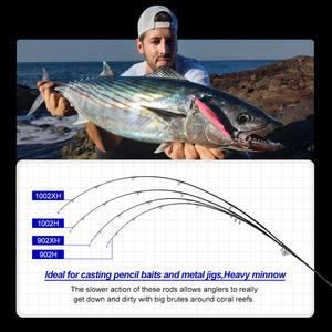 Cañas <span class=keywords><strong>de</strong></span> Pescar <span class=keywords><strong>de</strong></span> Fibra <span class=keywords><strong>de</strong></span> Carbono <span class=keywords><strong>de</strong></span> Alta Resistencia <span class=keywords><strong>de</strong></span> 2 Secciones H XH EXH <span class=keywords><strong>para</strong></span> <span class=keywords><strong>Pesca</strong></span> en Agua Salada, Jigging, Rock Fishing, Surfcasting y Spinning - Product Image 3