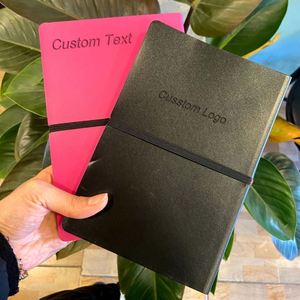 Travel <b>Notebook</b> Band Customized PU Leather <b>A5</b> Printed High Quality <b>Lined</b> Blank Pages Custom Logo Inner Page Personalization - Product Image 1