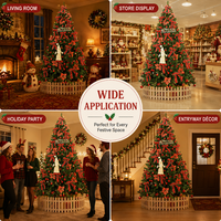 Lot de décorations de Noël pré-éclairées avec nœuds rouges pour hôtels, centres commerciaux et magasins – Vente en gros