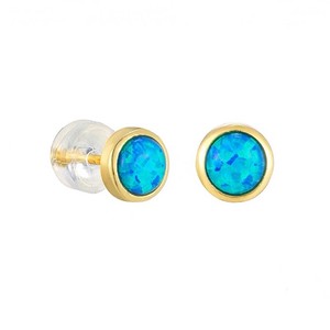 Stud <b>Earrings</b> Turquoise Square Bezel Setting Gold Plated For Men And Women Gift Fashion Jewelry - Product Image 3
