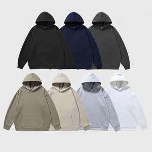 Venta al por mayor Unisex 380g algodón Plaid Sudadera con capucha a granel clásico 100% algodón liso cuello con capucha para la temporada de otoño - Product Image 2