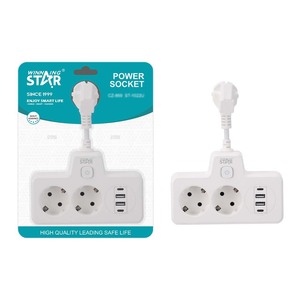Enchufe de Corriente Winning Star con 2 Tomas y 2 Puertos USB, Función de Seguridad, Expansión Universal - Product Image 1