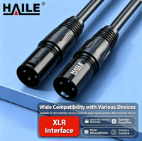Câble d'extension audio XLR mâle-mâle HAILE, câble de microphone XLR équilibré pour table de mixage, haut-parleur, amplificateur, noir 3M