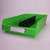 Boîte de rangement Lastic avec séparateurs, compatible avec les rayonnages, jaune, bleu, vert, personnalisable, boîte à pièces à façade ouverte pour le stockage en entrepôt