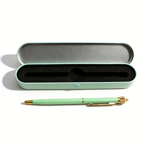 Confezione Personalizzata per Penne a Sfera, <span class=keywords><strong>Astuccio</strong></span> in Latta Verde, Viola, Blu, Oro, Nero, Scatola in Metallo con Coperchio a Scatto per Penne a Sfera, Confezione Regalo - Product Image 3