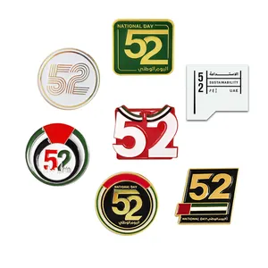 Pin Hari Nasional Uni Emirat 52, penjualan laris lencana logam souvenir enamel lembut UEA