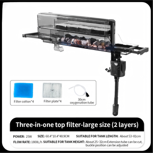 고품질 3 in 1 무소음 걸이형 필터 박스 외부 상단 수족관 어항 물 순환 필터 - Product Image 5