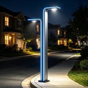 โคมไฟเสา LED ระดับไฮเอนด์ สไตล์โมเดิร์น สีน้ำเงิน ตกแต่งด้วยอะลูมิเนียม กันน้ำ IP65 สำหรับทางเดินกลางแจ้ง รูปทรงสี่เหลี่ยม ผลิตตามสั่งจากโรงงาน - Product Image 6