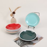 Assiette ronde en mélamine bicolore, résistante aux chocs, pour salade, pâtes, dessert, utilisable dans les hôtels, restaurants et services de traiteur.