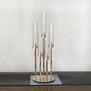 <span class=keywords><strong>Precio</strong></span> al por mayor 5/6 brazos portavelas de oro centros de mesa para decoración de velas de mesa de boda - Product Image 1