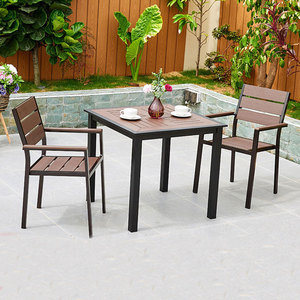 Đồ Gỗ Ngoài Trời khung nhôm nhà hàng <span class=keywords><strong>WPC</strong></span> bàn ghế Bộ - Product Image 3