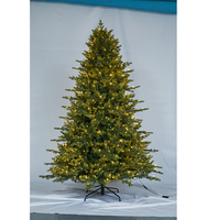 Künstlicher Weihnachtsbaum Grün PE+PVC Kiefer-Weihnachtsbäume mit LED-Lichtern Faltbar für Innen und Außen Party Heim-Deko Verschiedene Größen